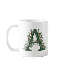 Weihnachts-Wasserfarbe-Botanical-Monogramm Buchsta