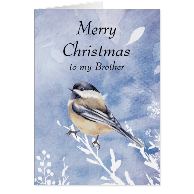 Weihnachts Wasserfarbe Chickadee Bird Winter Broth (Vorne)