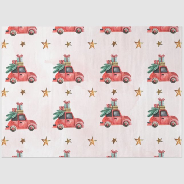 Weihnachts Wasserfarbe GoldI Design 17 Seidenpapier (Vorderseite)