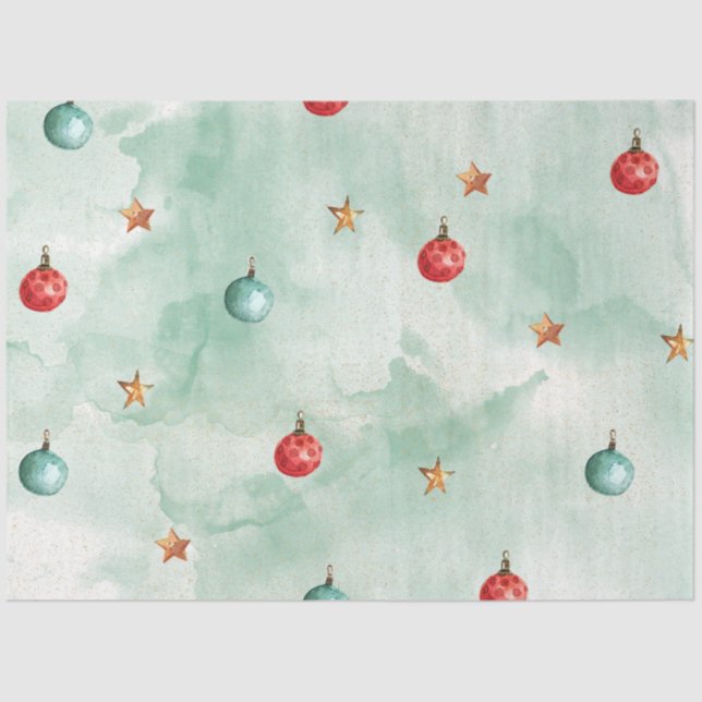 Weihnachts Wasserfarbe GoldI Design 21 Seidenpapier (Vorderseite)