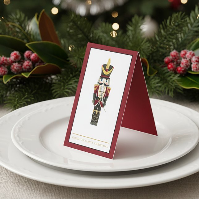 Weihnachts-Wasserfarbe-Nussknacker-Platzkarte (Von Creator hochgeladen)