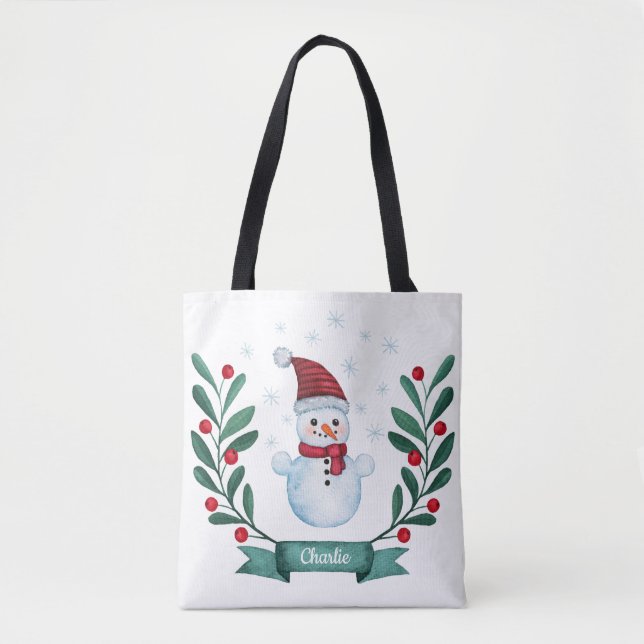 Weihnachts Wasserfarbe Snowman Custom (Vorderseite)