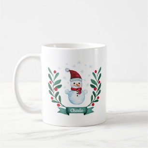 Weihnachts Wasserfarbe Snowman Custom Kaffeetasse