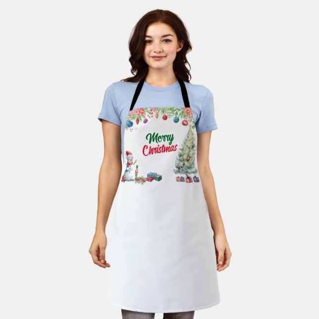Weihnachts-Wasserfarben-Feier  Schürze (Getragen)