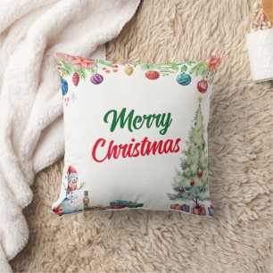Weihnachts-Wasserfarben-Fest Kissen