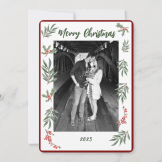 Weihnachts-Wasserfarben-Flat-Grußkarte Feiertagskarte