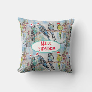 Weihnachts-Wasserfarbenmaler Vogel Kissen
