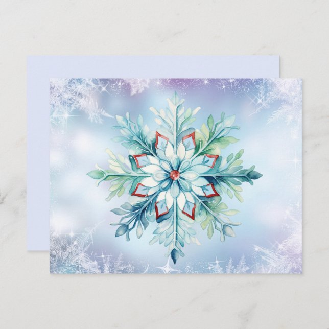 Weihnachts Wasserfarbenschneeflocke (Vorne/Hinten)