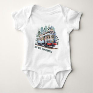Weihnachts-Wasserfarbenwagen Baby Strampler