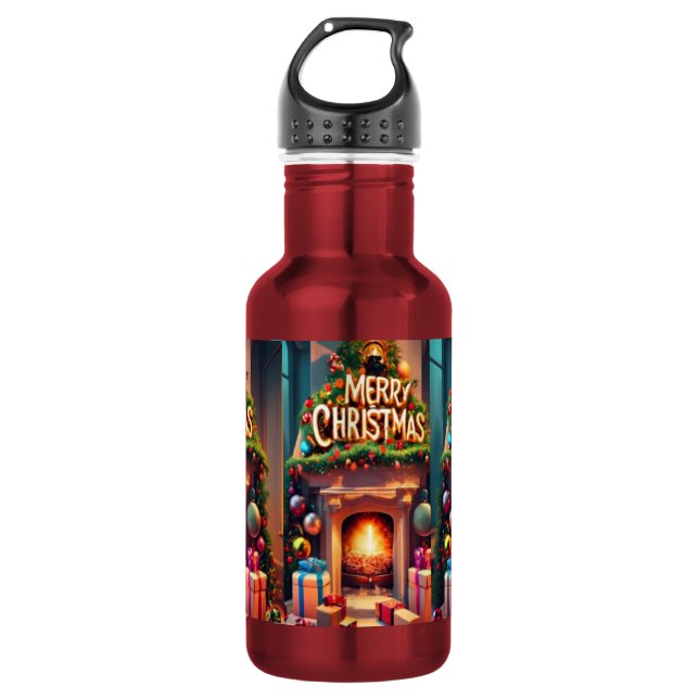 Weihnachts-Wasserflasche Edelstahlflasche (Vorderseite)