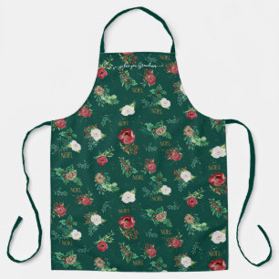 Weihnachts Weihnachten floral We Liebe You Oma Red Schürze