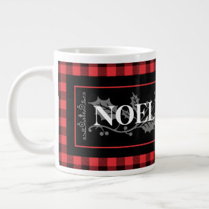 Weihnachts-WEIHNACHTEN Rot & Black Buffalo Kariert Jumbo-Tasse