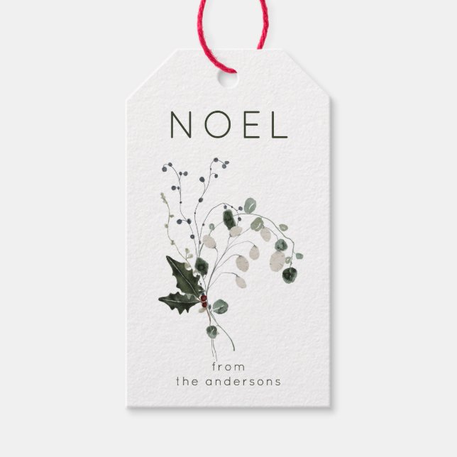 Weihnachts-Weihnachten Rustikale Vegetation Geschenkanhänger (Vorderseite)