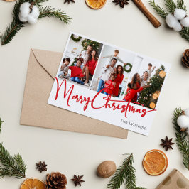 Weihnachts-Weihnachten-Sechs-Foto Feiertagskarte