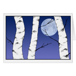 Weihnachts-Weihnachten Solstice Birken Blank Card