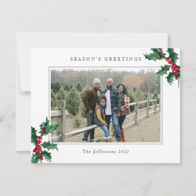 Weihnachts Weihnachts-Foto nach Maß Feiertagskarte (Vorderseite)