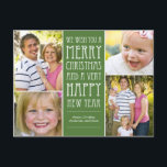 Weihnachts-Weihnachts-Fotokarte Postkarte<br><div class="desc">Feiern Sie die Saison mit dieser modernen und stilvollen Urlaubspostkarte von Berry Berry Sweet.</div>