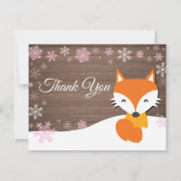 Weihnachts-Weihnachts-Fuchs-Rosa-Dankeskarte