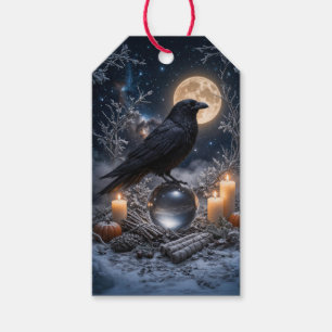 Weihnachts-Weihnachts-Rabe mit Kerzen Geschenkanhänger