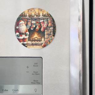 Weihnachts-Weihnachts-Strümpfe am Feuerplatz Magnet