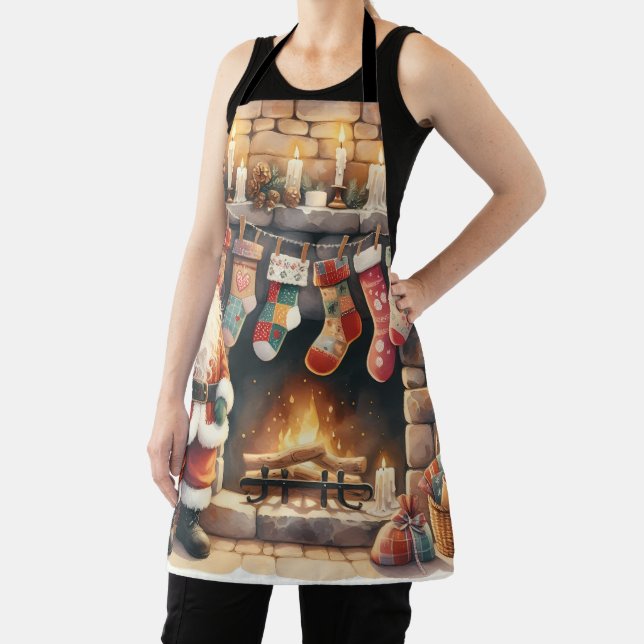 Weihnachts-Weihnachts-Strümpfe am Feuerplatz Schürze (InSitu)