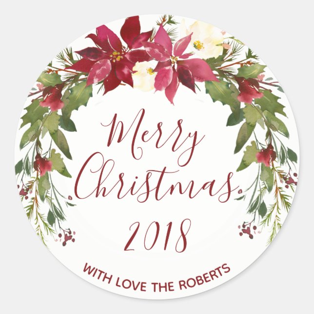 Weihnachts-Weihnachtsaufkleber Runder Aufkleber (Vorderseite)