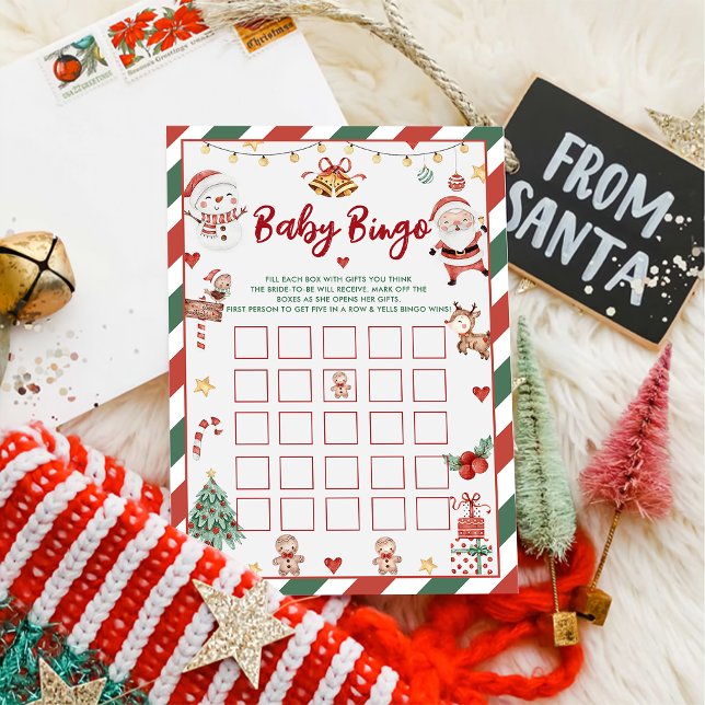 Weihnachts-Weihnachtsbaby Bingo Baby Showcard Einladung (Von Creator hochgeladen)