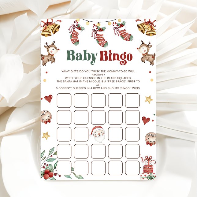 Weihnachts-Weihnachtsbaby-Bingo-Kinderduschenspiel Einladung (Von Creator hochgeladen)