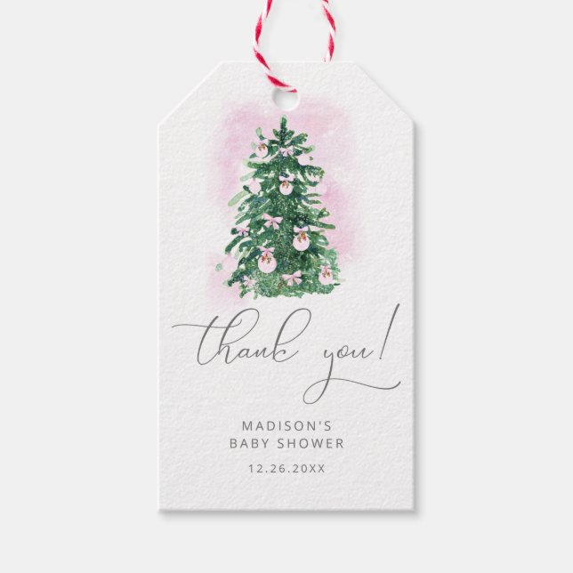 Weihnachts-Weihnachtsbaum Dank Geschenketiketten Geschenkanhänger (Vorderseite)