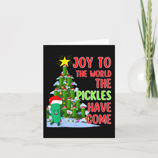 Weihnachts-Weihnachtsbaum Lichter Spaß Pickle Gesc Karte (Vorderseite)