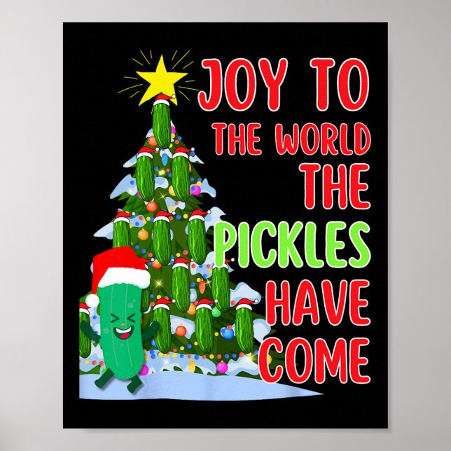 Weihnachts-Weihnachtsbaum Lichter Spaß Pickle Gesc Poster (Vorne)
