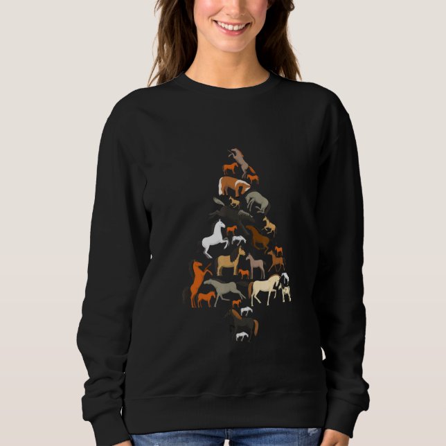 Weihnachts-Weihnachtsbaum Reiten Xmas W Sweatshirt (Vorderseite)