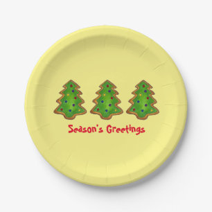 Weihnachts-Weihnachtsbaum Zucker-Cookie der Jahres Pappteller