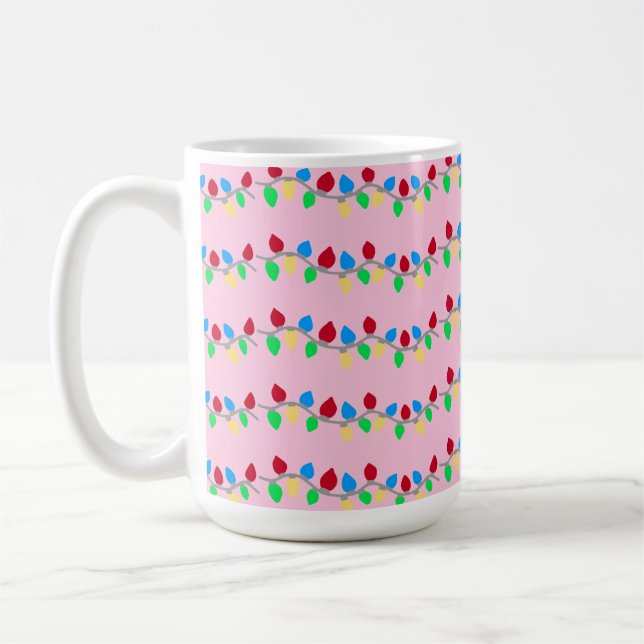 Weihnachts-Weihnachtsbäume auf Rosa Kaffeetasse (Links)