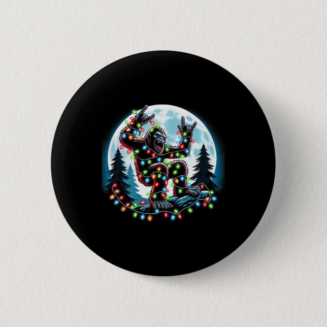 Weihnachts-Weihnachtsbäume Lichter Weihnachten Wei Button (Vorderseite)