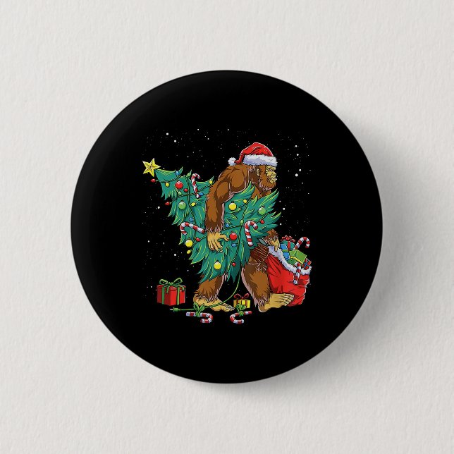 Weihnachts-Weihnachtsbäume Lichter Weihnachten Wei Button (Vorderseite)