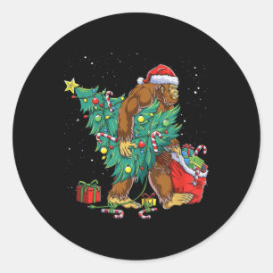 Weihnachts-Weihnachtsbäume Lichter Weihnachten Wei Runder Aufkleber