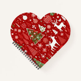 Weihnachts Weihnachtsbäume Schneeflocke Notizbuch