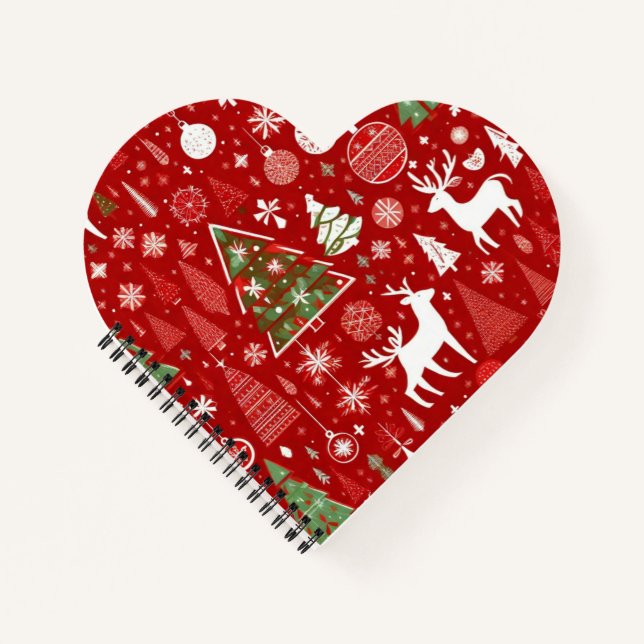 Weihnachts Weihnachtsbäume Schneeflocke Notizbuch (Vorderseite)