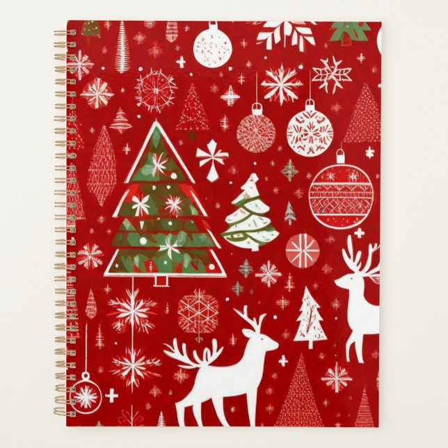 Weihnachts Weihnachtsbäume Schneeflocke Planer (Vorderseite)