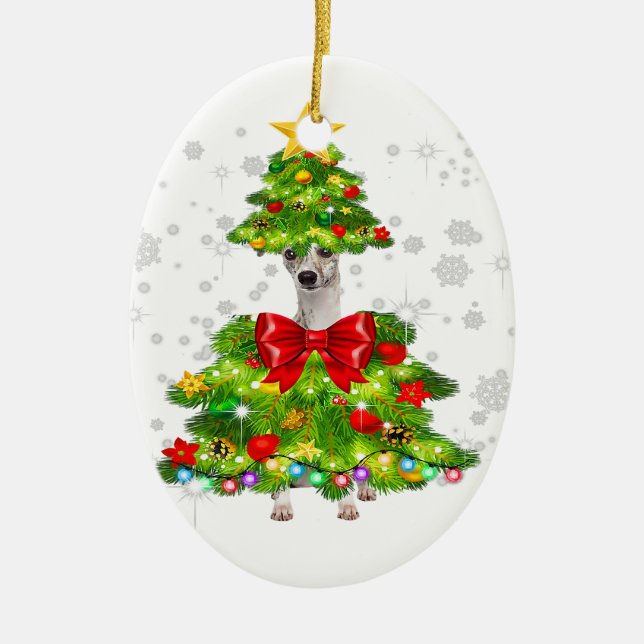 Weihnachts-Weihnachtsbaumleuchten | Xmas Dogmas Keramik Ornament (Vorne)