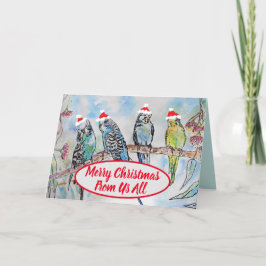 Weihnachts-Weihnachtsbudgien-Budgie-Funny-Bird-Car Karte