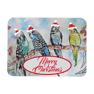 Weihnachts-Weihnachtsbudgien-Budgie-Funny-Bird-Car Magnet