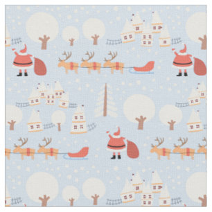 Weihnachts-Weihnachtsdorf und Fun Rentier Stoff