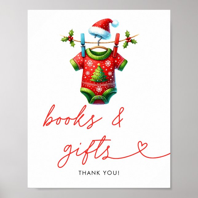 Weihnachts-Weihnachtsduschbücher & Geschenke Poster (Vorne)