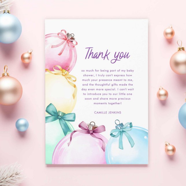 Weihnachts-Weihnachtsdusche Danke, Card Dankeskarte (Girl winter baby shower thank you card)