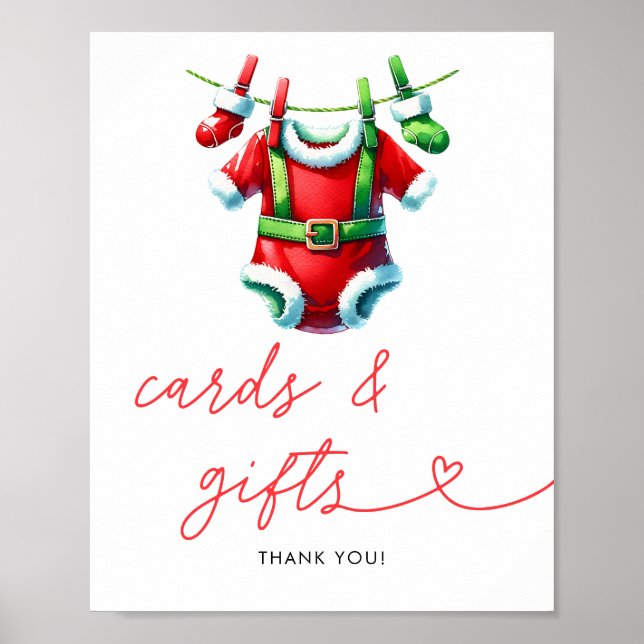 Weihnachts-Weihnachtsduschkarten & Geschenke Poster (Vorne)