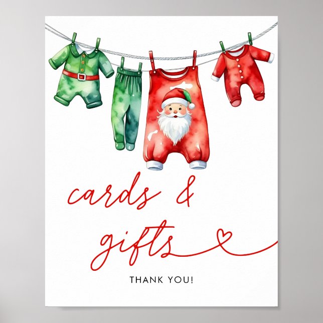 Weihnachts-Weihnachtsduschkarten & Geschenke Poster (Vorne)