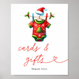 Weihnachts-Weihnachtsduschkarten & Geschenke Poster