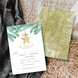 Weihnachts-Weihnachtsfeier mit Aquarellkiefern RSVP Karte